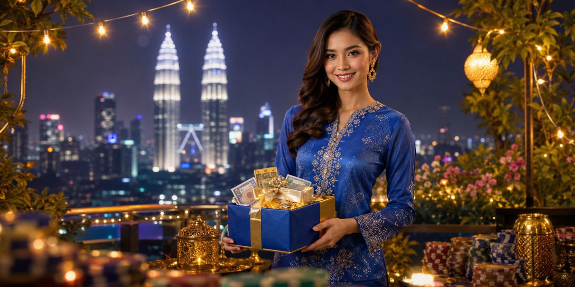 Pengguna wanita berbaju kurung membuat pertaruhan sukan dalam talian di Kuala Lumpur