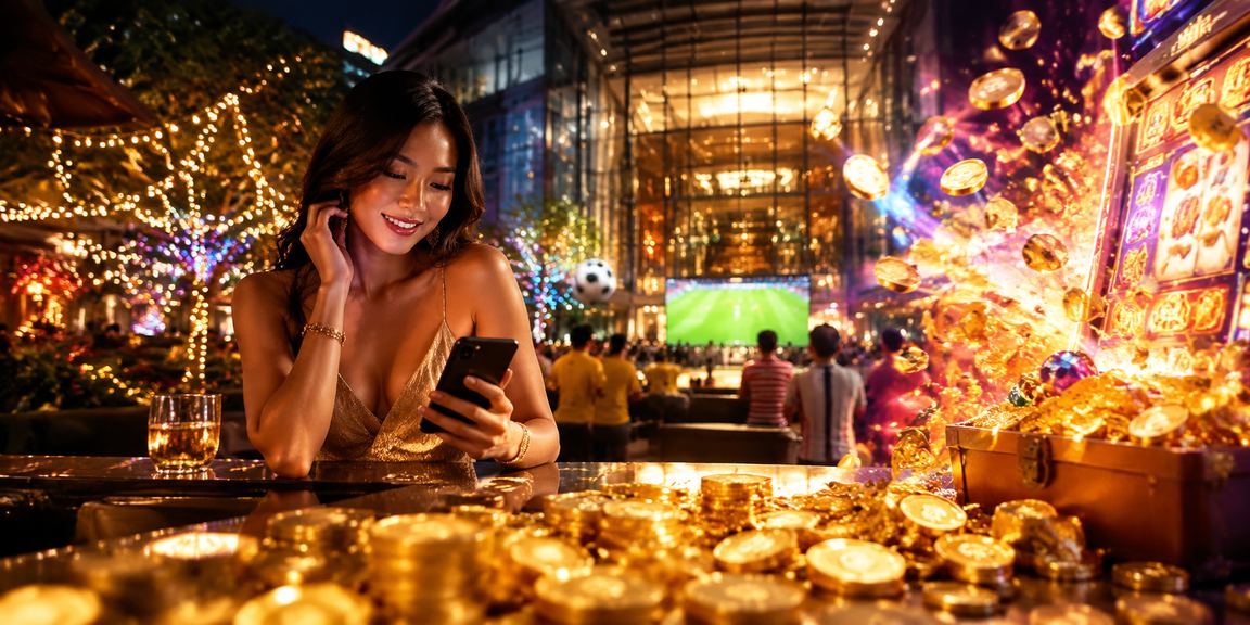Permainan slot kasino gaya Melayu di Kuala Lumpur dengan suasana malam berkilauan